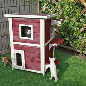 Petsfit 2-Story Weatherproof Outdoor Kitty Cat House