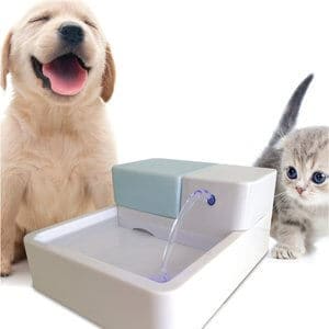 Uniclife Pet Water Fountain Dog Cat Automatic Electric Drinking Bowl with LED Light