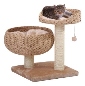 PetPals Paper Rope Natural Bowl Shaped with Perch Cat Tree