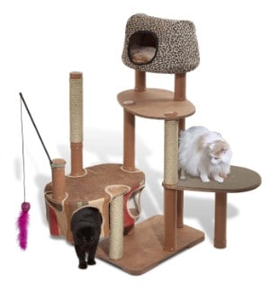 Solvit Kittyscape Cat Tower With Scratching Post and Toys