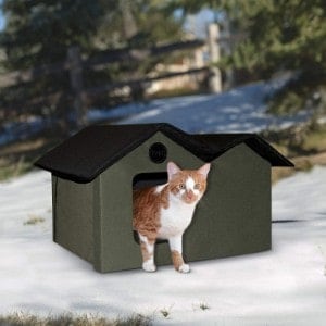 K&H Pet Products Outdoor Kitty House Extra-Wide Olive