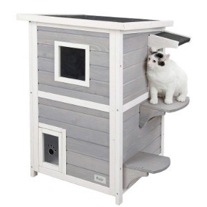 Petsfit 2-Story Weatherproof Outdoor Cat House