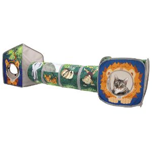 Kitty City Jungle Cat Cube Combo Collapsible Tunnel
