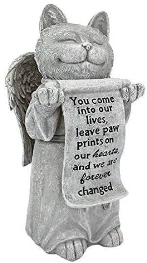 Design Toscano Paw Prints on Our Hearts Memorial Cat Statue