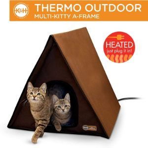 K&H Pet Products Outdoor Multi-Kitty A-Frame-min