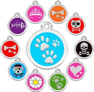 CNATTAGS Stainless Steel with Enamel Round Pet ID Tags